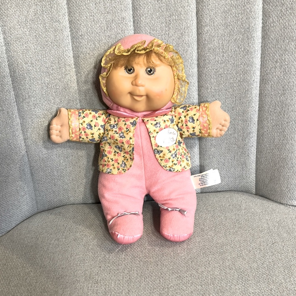 Celebrate CPK Cabbage Patch Kid Brunette Baby Doll 11" Girl Pink Flowers 2008